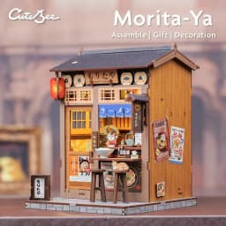 Original CUTEBEE Book Nook Kit DIY Doll House Bookshelf Insert Amazing Gift for Child Morita-Ya Japanese Style DIY Miniature Toy