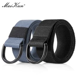 Maikun 2PCS Men Belt Double Ring Buckle Waistband Casual Canvas Belts Belt For Men