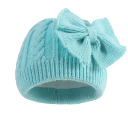 0-2Y Baby Knit Hat with Large Bow Soft Stretchy Winter Hat for Girls & Boys Lightweight Warm Beanie for Christmas, Thanksgiving