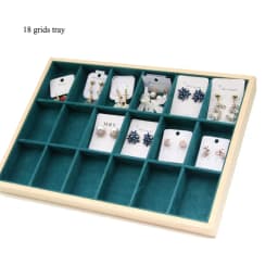 Unique-Beige Velvet Necklace Ring Earring Holder Newly Wooden Jewelry Tray Series Jewelry Disply Jewellery Organizer Box