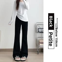 Gray High Waist Bell Bottom Pants Women's Summer Casual Sports Sweatpants Small Size Slimming  Hoof Pants