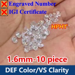 COSFIX 0.3-5ct Round Lab Grown Diamond HPHT IGI Certificate 3EX D/F Color VVS1 Clarity Diamond Gems