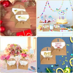 40pcs Blank Gift Card &40pcs Envelope with Heart Closure Vintage Blank Note Card Set Greeting Card for Wedding Party Invitation