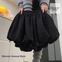 Korean high-quality temperament rhombic bud casual pants women's autumn and winter new fashion loose thick wide-leg pants shorts