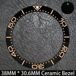 Sloping 38mm * 30.6mm Ceramic/Aluminum Blue Luminous Bezel GMT and Diving Watch Insert Fit for 40mm Watch Case Replacement Watch
