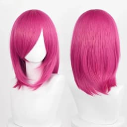 Anime 40cm Medium Basic Bang Blond Black White Red Pink Green Brown Gold Blue Cosplay Wig Heat Resistant Synthetic Hair Wigs