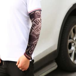 8pcs Men Long Summer Tattoo Sleeves Seamless Armguard Sun Protection Cover Outdoor Gloves Driving Ice Silk Women Arm Sleeves