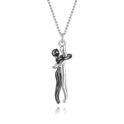 45cm Length Movable Lover Hug Copper Pendant Necklace Neck Hanging Jewelry Men Women Valentine's Day Gift Drop Shipping