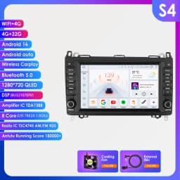 Hizpo 8" Android Multimedia Screen for Mercedes Benz B200 Sprinter W906 W639 AB Class W169 W245 Viano Vito Car Auto Radio 8+128G