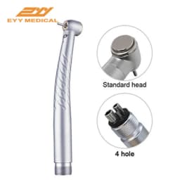 EYY Dental Dentistry High Speed Handpiece LED High Rotation Turbine Push Button 2/4 Hole Standard Torque Head Triple Water Spray