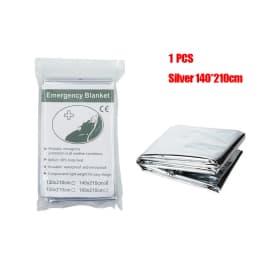 Emergency Thermal Poncho Blanket Lightweight Water-Resistant Windproof Sunshade Reusable First Aid Mat Pad Cover for Camping