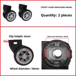 Detachable Universal Wheel Luggage Wheel Tool Box Makeup Case Roller No Disassembly Needed Single Wheel Slider Tool