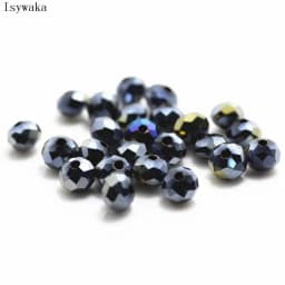 Isywaka Solid Army Green Colors 4*6mm 50pcs Rondelle Austria Faceted Crystal Glass Beads Loose Spacer Round Beads Jewelry Making