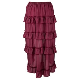 Brown Front Short Back Long Asymmetrical Steampunk Vintage Skirt Victorian Ruffles Skirts For Women y2k Medieval Gothic Clothes