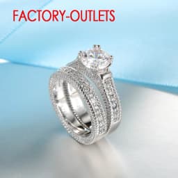 Genuine 925 Sterling Silver Wedding Ring Unisex Romantic Fashion Jewelry Cubic Zirconia Prong Setting Wholesale