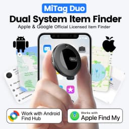 Dual System MiLi MiTag Smart Location Tag Bluetooth GPS Tracker Locator Keys Finder Works With Apple Find My & Google Find Hub