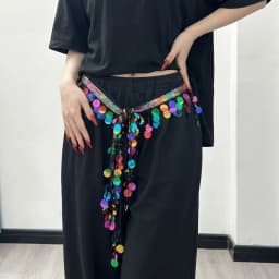 Creative Belly Dance Belt Long Tassel Glitter Sequins Belly Dance Hip Scarf Classic Wrap Skirt Sequin Waist Chain Girls