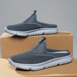 Plus Size 39- 47 Summer Men Half Slippers Lightweight Casual Shoes Outdoor Male Flat Slippers Anti-slip Mesh Slip on Loafers