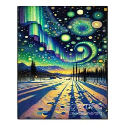 Dazzling Starry Forest Scenery Personality DIY Full Drill Diamond Painting Decorative Rhinestone Mosaic Cross-Stitch Kit