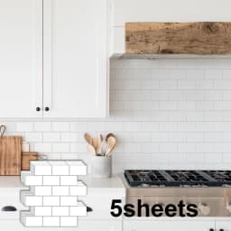 5/10 Sheets Waterproof Peel and Stick Backsplash Wall Tile for Kitchen Bathroom Easy To Clean  Room Decor Wall Decor