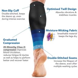 1Pair Calf Compression Sleeves Running Leg Sleeve 20-30Mmhg Socks For Shin Splint Men Women Varicose Vein Fatigue Relief