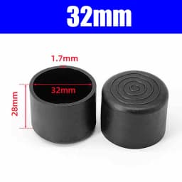 Round Black PVC Soft Rubber Pipe Sleeve Tube Cap Table Chair Foot Pad Protective Cover 6 8 10 12 14 16 19 20 22 25-120mm