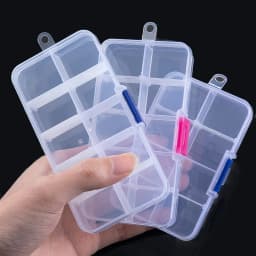 8/10Grids Transparent Plastic Storage Jewelry Box Compartment Adjustable Container Storage Case Beads Ring Portable Organizer