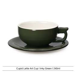 MUVNA 240ml Ceramic Latte Art Cup Embossed Coffee Cup With Saucer Thick Rim Wing Handle Barista Cappuccino Espresso Cup