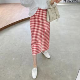 High Waist Plaid Split Midi Skirt Women's Cotton Linen Wrap around Skirt Korean Sle Commute One Step Skirt