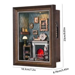 DIY Book Nook Kit 3D Wooden Puzzle LED Light Miniature Dollhouse Bookshelf Insert Photo Frame Ornament Friends Birthday Gifts