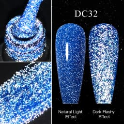 Mtssii Reflective Glitter Gel Pink Sparkling Sequins Gel Nail Polish Soak Off UV Nail Gel Semi-permanent Nail Art Decoration
