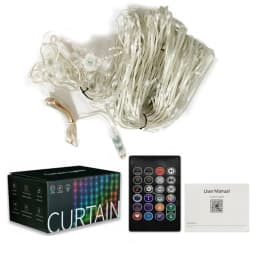 400 LED USB Curtain Lights Colorful Fairy String Lights with DIY Text & Patterns,Music Mode for Bedroom Decor