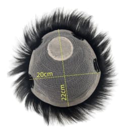 Short Real Human Hair Toupee with 4 Clips for Men's Baldness Prosthetic Wig Male Hair Replacement System Piece