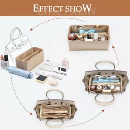 Multi-Pocket Felt Bag Organizer Bag Accessories for Birkin25/30/35 Inner Bag Storage Bag Felt Handbag Insert Bag Liner Bag