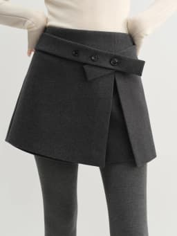 FSLE Asymmetrical Design Women's A-Line Skirt Pant Slit Hem Flattering High-Rise Shorts Winter 2025 New Arrival Chic Essentials