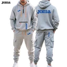 Joma spring fall Men's sets New Multi-pocket Zipper Long-sleeved Hoodie Sports and Leisure Pants Two-piece Fitness Jogging Suit