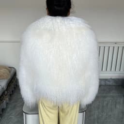 Beiziru Women's Real Mongolian Fur Winter Coat Thick Warm Fashionable Jacket with High-Quality Turndown Collar