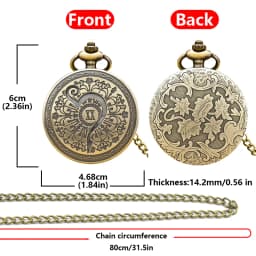 Retro Bronze Steampunk Pattern Decorated Flip-Top Male And Female Student Gift Quartz Necklace Commemorative Pocket Watch