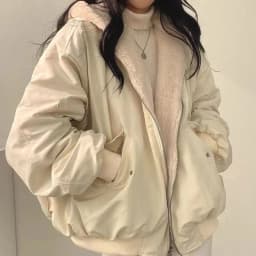 American Style Retro Hooded Jacket Winter Gothic Harajuku Fashion Black Coat Casual Outerwear Y2k Fur Collar Parkas Woman Chic