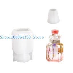 Epoxy Resin Drift Bottle Mold Heart Shaped Wishing Bottle Pendant Mold Night Light Keychain Jewelry Making Silicone Mold