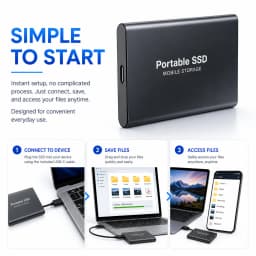 4TB Slim External SSD Portable Type-C Hard Drive USB 3.1 Storage for Mac Laptop PC Phone Backup Data