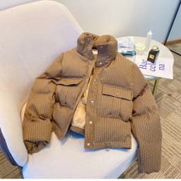 Design Cropped Puffer Jacket Autumn Winter Cotton Coat Pockets Long Sleeve Single-breasted Parkas Women Clothes Trend Streetwear