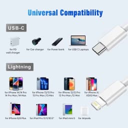20W PD Lighting Cable Type C to Lighting Fast Charging Cord MFI Certified Wire for Iphone 14 13 12 11 Pro Max XS Max XR 6 7 8