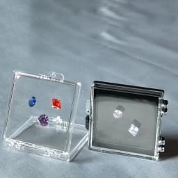 Transparent Diamond Box Gemstone Display Tray Floating Gem Packaging Storage Case Beads Display Showcase Gems Organizer Box