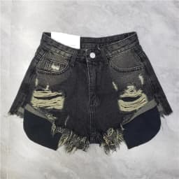 2026 New Ripped Rough Edge Design High Waist Denim Shorts Wide Leg Shorts Women