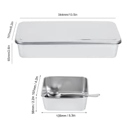 Stainless Steel Seasoning Box 3 Grids Multifunction Spice Container with Spoons Cover for Snacks Flour Dry Goods Fruits