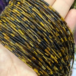 Natural Stone Beads 2x4mm Hematite Agate Jasper Crystal Cylinder Tube Loose Spacer Bead for Jewelry Making Diy Bracelet Necklace