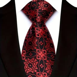 Luxury 8CM Mens Necktie Red Color Solid Stripes Paisley Ties For Man Groom Jacquard Woven Neck Tie For Business Wedding Party