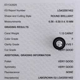 COSFIX 0.3-5ct Round Lab Grown Diamond HPHT IGI Certificate 3EX D/F Color VVS1 Clarity Diamond Gems