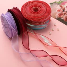 1 Meter Silk Ribbon Organza Satin For DIY Craft Gift Jewelry Packaging Decoration Wedding Bouquets Wreath Sewing Supplies